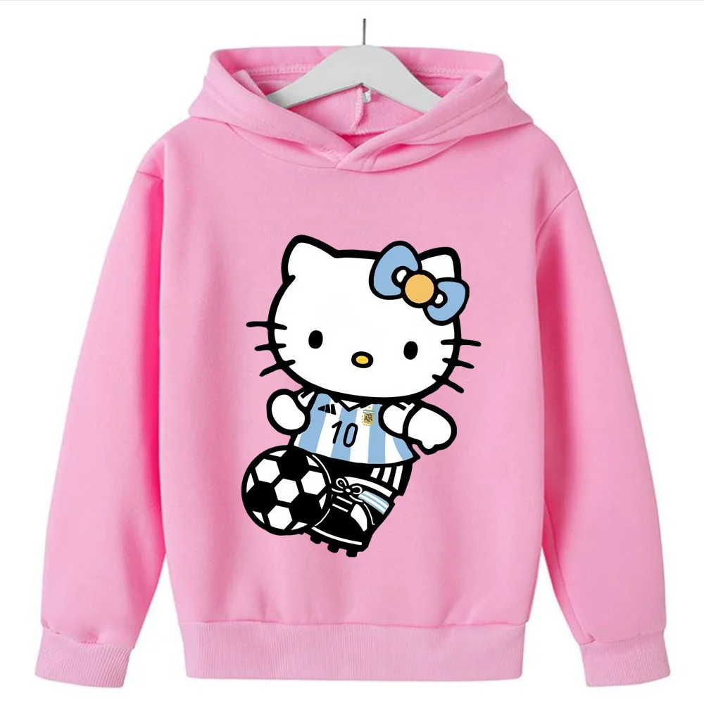 Sudaderas con capucha de Hello Kitty para niños y niñas, sudadera informal con figura de Anime de dibujos animados, abrigos de moda, gran oferta, primavera y otoño, novedad de 2024