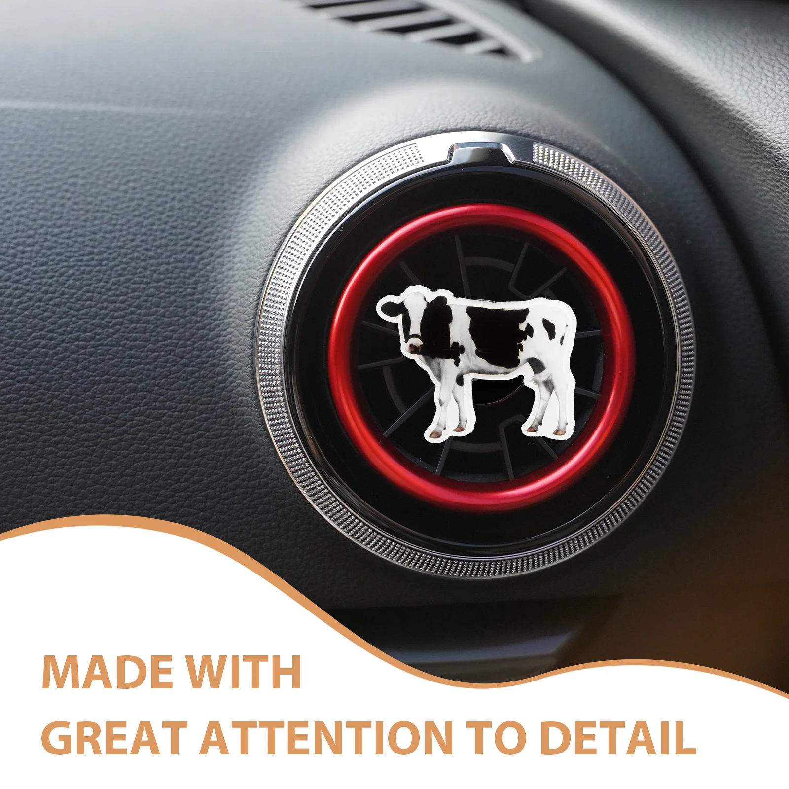 

Car Air Conditioning Outlet Decoration Cow Shaped Acrylic Clip Creative Auto Interior Aroma Vent Diffuser For Dashboard Engine