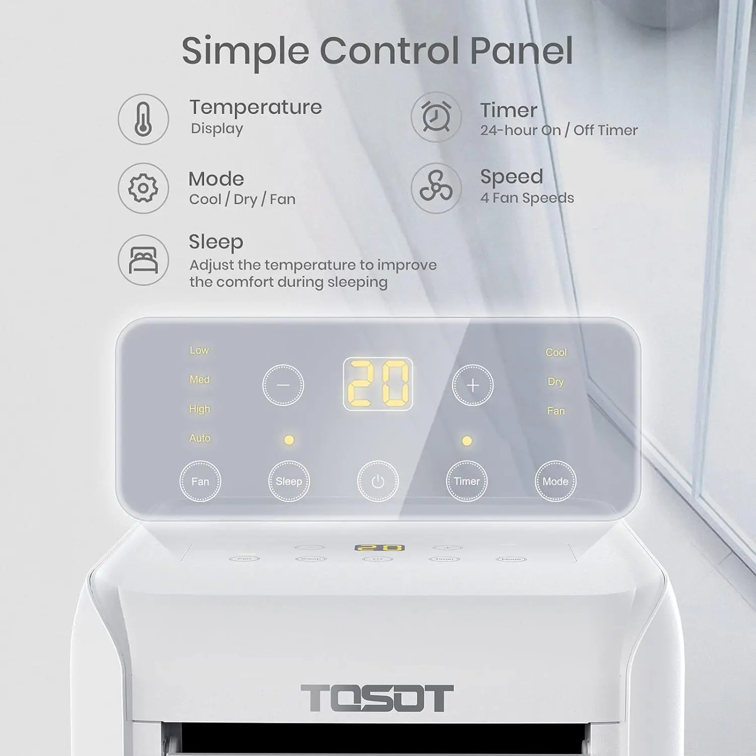 8,000 BTU Klimaanlage einfacher zu installieren, leise und 3-in-1 tragbare Wechselstrom, Luftent feuchter, Ventilator für Räume bis zu m²