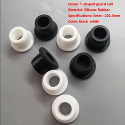 Black White 5mm to 201mm Round Hollow Silicone Rubber Grommet Hole Plug Wire Cable Wiring Protection Bushing O-Ring Gasket