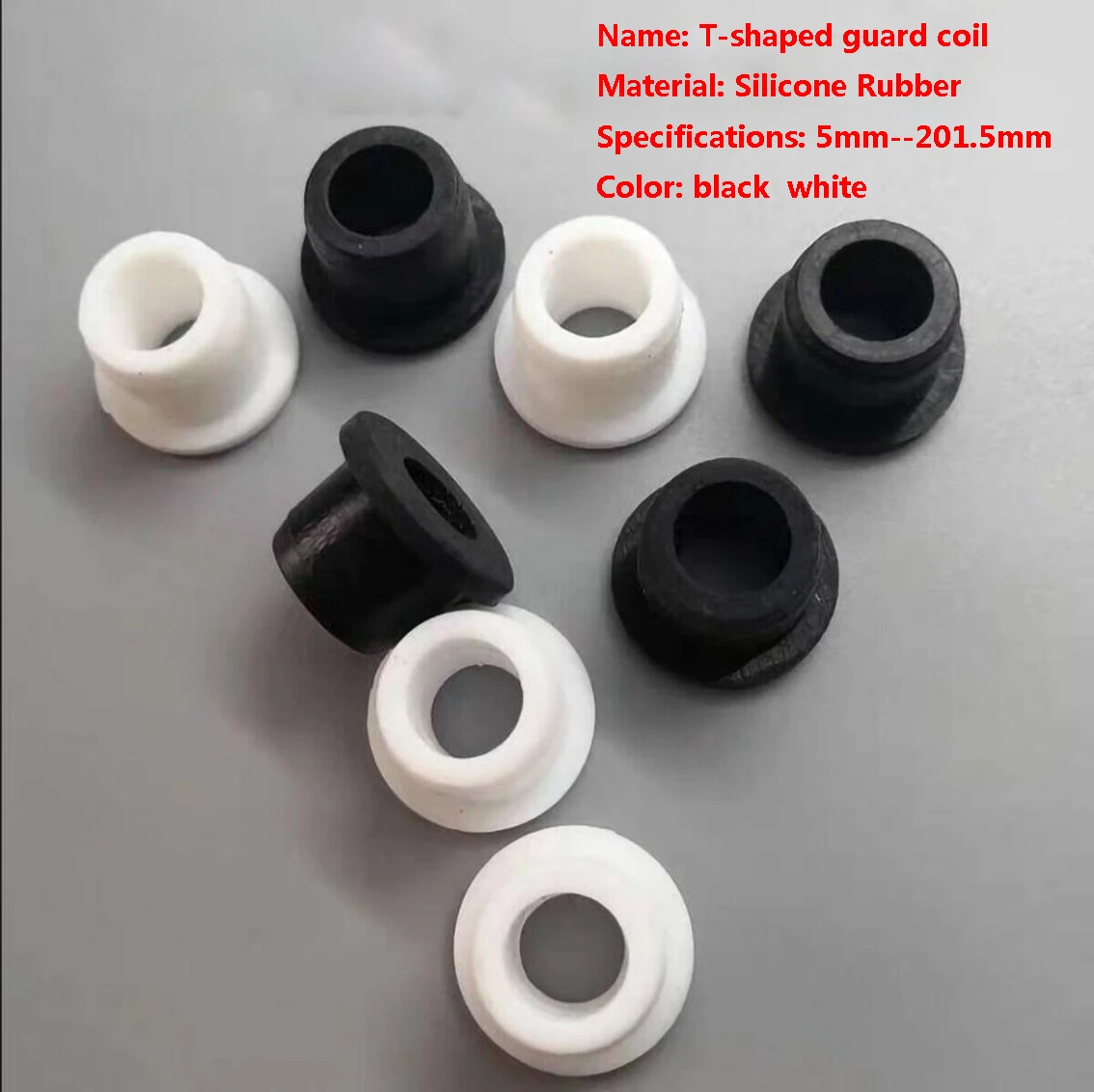 Black White 5mm to 201mm Round Hollow Silicone Rubber Grommet Hole Plug Wire Cable Wiring Protection Bushing O-Ring Gasket