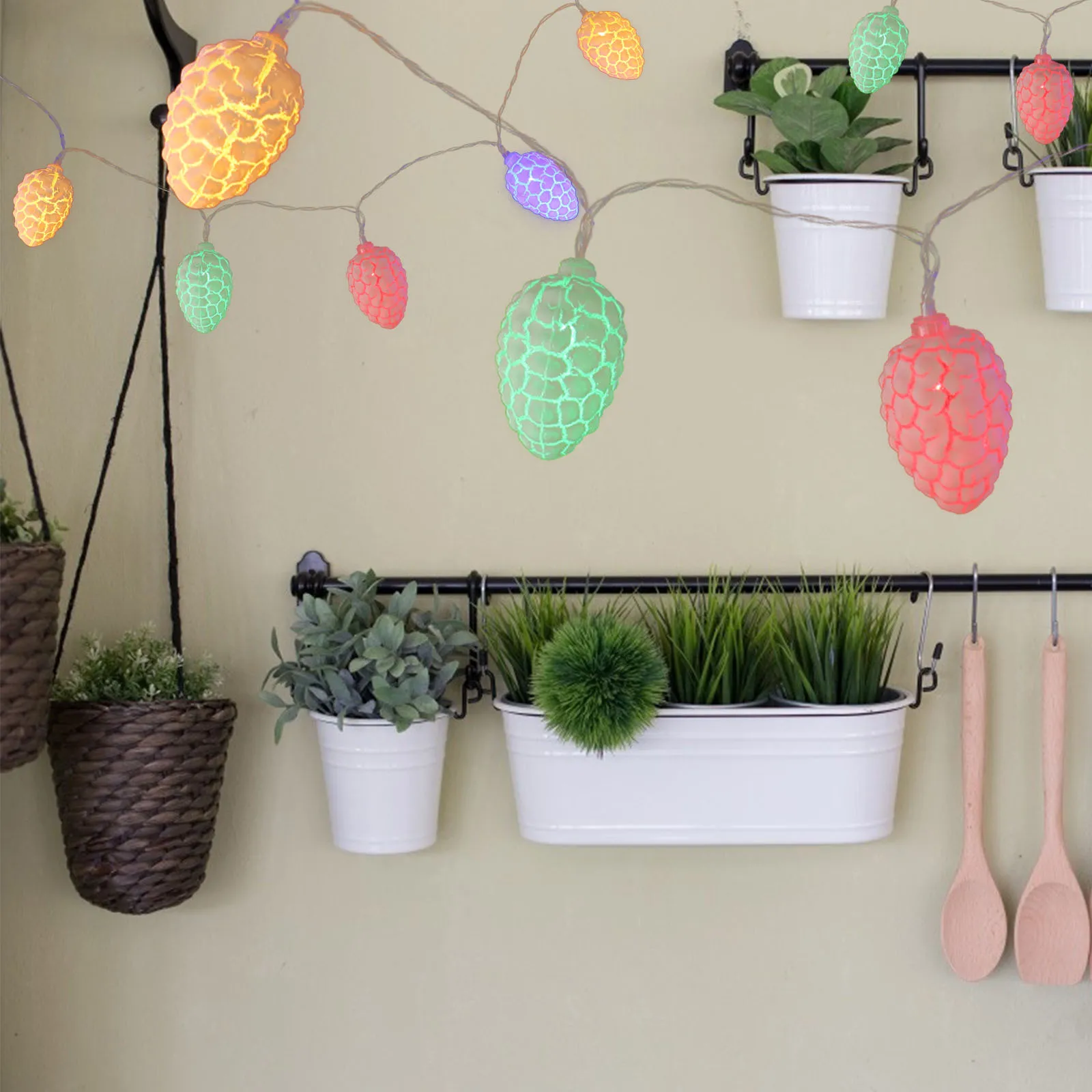 

1 set 1 Set Pine Cones Design Led String Light Decor For Outdoor Garden Party Yard Festive Lighting Plastic String Lights