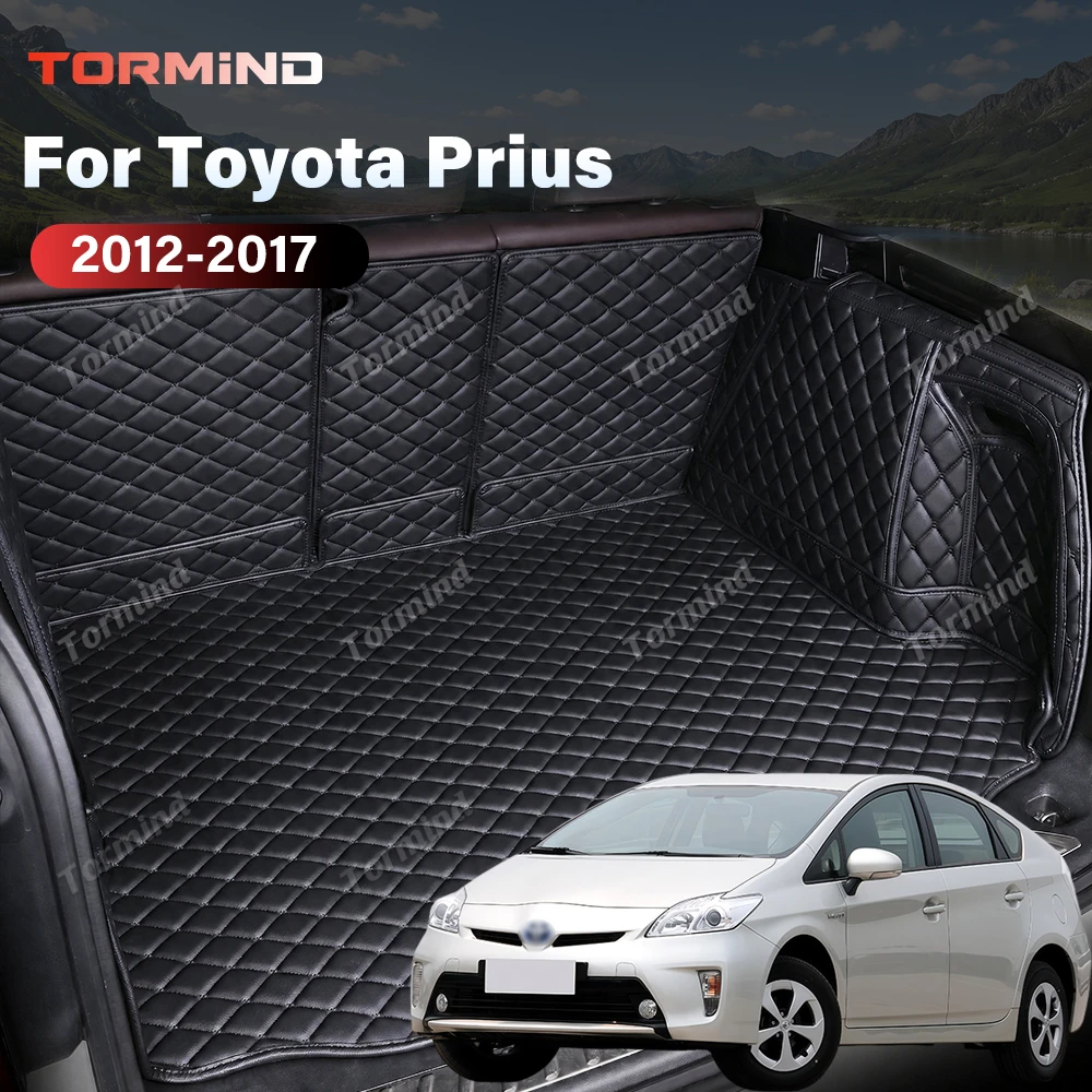 Tormind For Toyota Prius 2012-2017 16 15 Car Trunk Mats Carpet Cargo Liner Car Backrest Pad Interior Accessories Protector