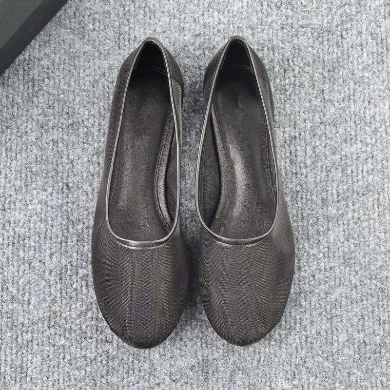 

Maxdutti Summer French Elegant Mesh Red Mary Jane Shoes Minimalist Genuine Leather Flat Shoes Loafers For Women