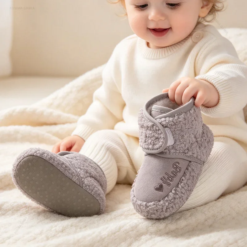 For 0-13M Baby Snow Boots Toddler Infant Warm Fleece Lined Anti-Slip Thick Soft Sole Newborn Boys Girls Winter Crib Walker Shoes