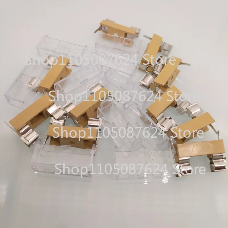 V   10pcs Panel Mount PCB Fuse Holder Case with Transparent Cover 5 x 20mm