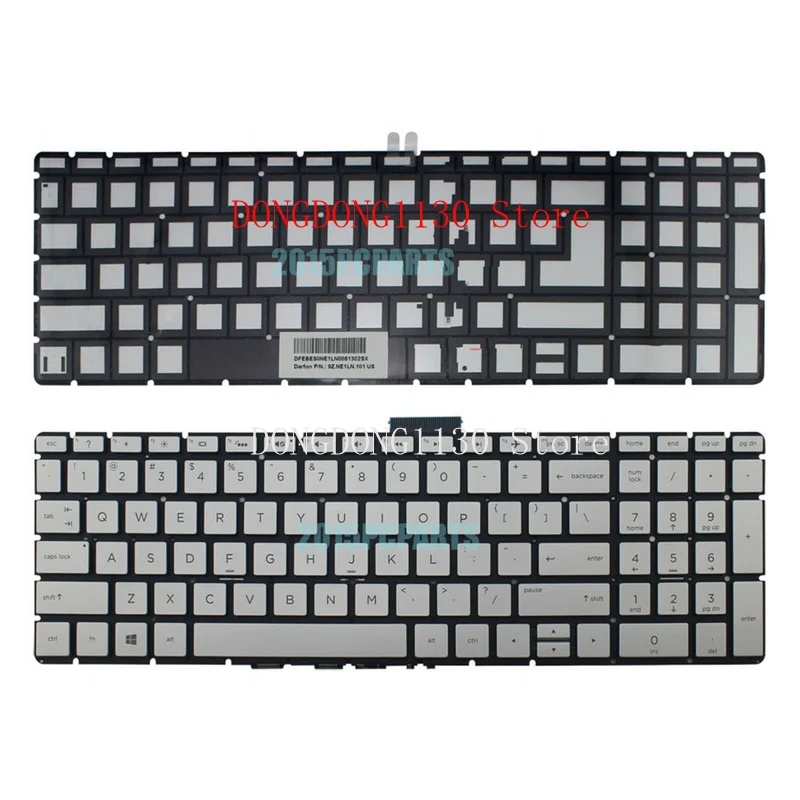 D nuevo para HP ENVY X360 15-BP 15M-BP 15-BP100 15M-BP100 teclado US retroiluminado plateado