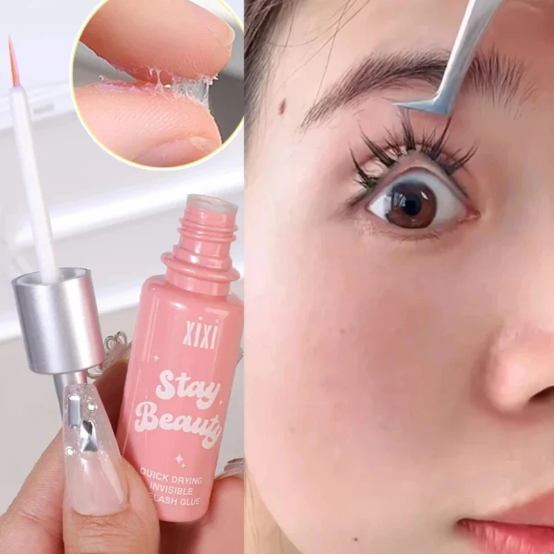 Schnell trocknender, unsichtbarer Kleber für falsche Wimpern, Styling, transparent, natürlich, für gefälschte Wimpern, Verlängerungskleber, selbstklebend, wasserfest, Make-up