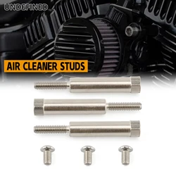 3pcs Air Cleaner Studs for Harley Velocity Stack Motorcycle Air Cleaner Intake Filter Long Bolts Screw Carbon Steel