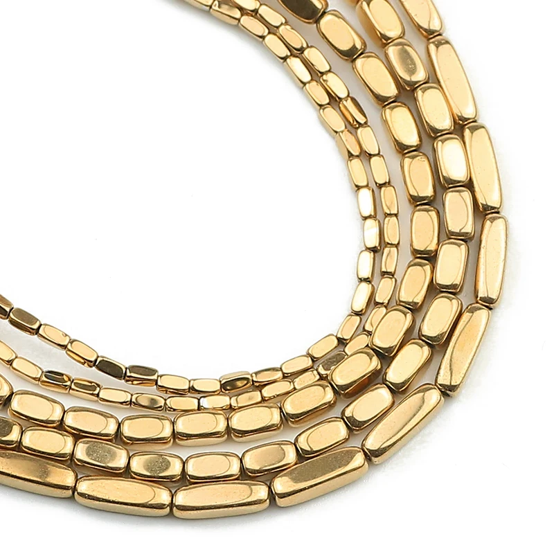 Image of Aaa Retention farbe echt vergoldet 3/5/9mm quadratischer Hämatit Naturstein lose Perlen für Schmuck herstellung DIY Armband Halskette