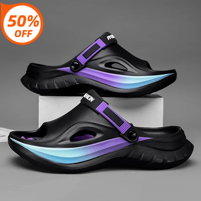 

Summer Men's Massage Slippers Indoor Outdoor Sandals Beach Comfortable Soft Slides Clogs Casual Shoes Home Men Outdoor Sandals