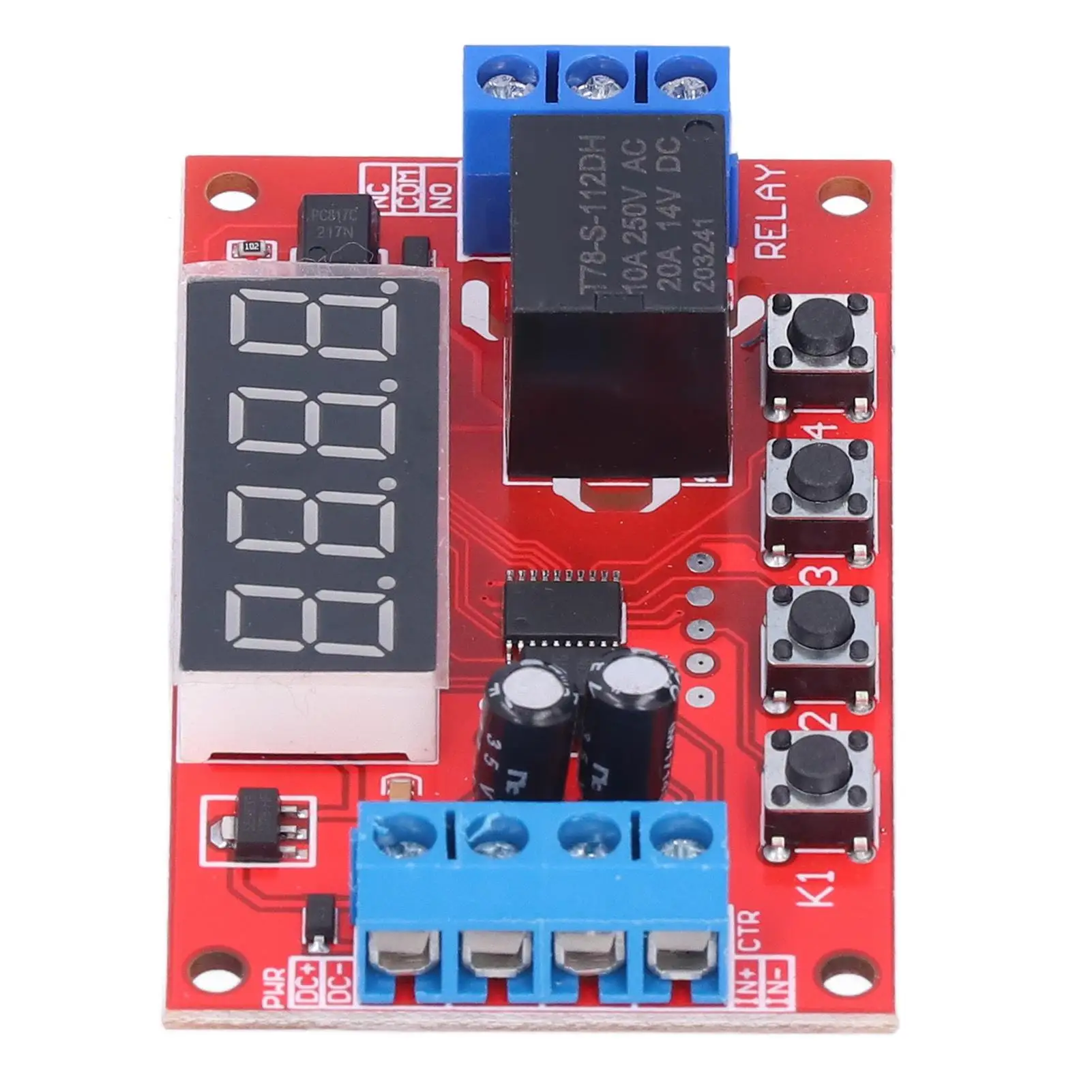 Modul relai 12V sakelar penunda waktu dapat diprogram isolasi Optocoupler-DC Trigger