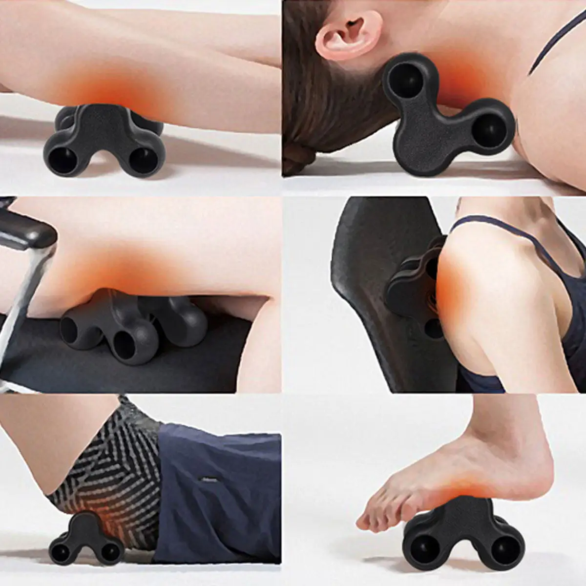 Back Massager Spine Bone Style Deep Tissue Self Massage Tool for Trigger Point Release Cervical Shoulder Leg Muscle Recovery
