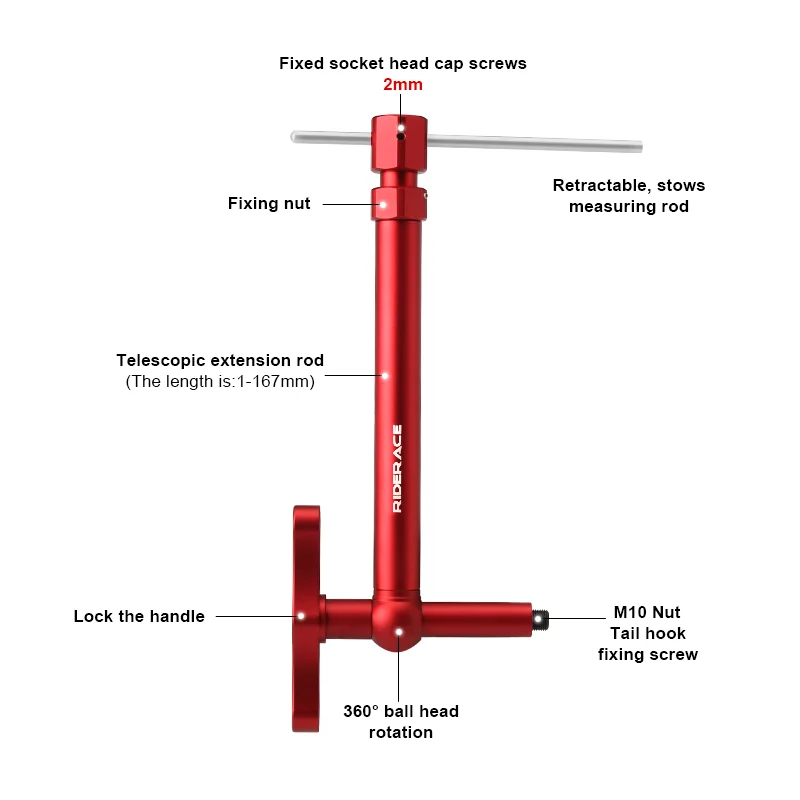 Bicycle Derailleur Aligner Hanger Bike Tail Hook Alignment Corrector Tool 360° Rotation Hook Aligner Professional Repair Tool