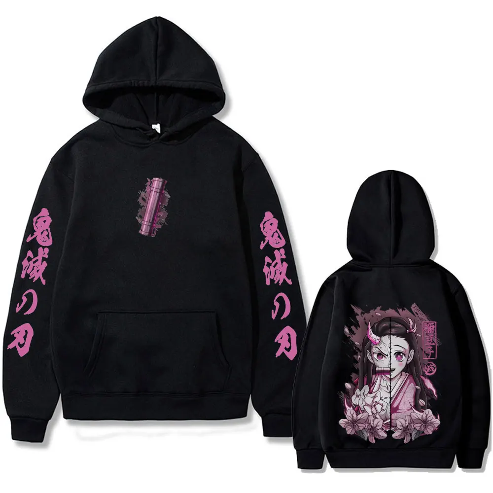 

Anime Demon Slayer Kamado Nezuko Print Hoodie Men Women Casual Fleece Cotton Oversized Pullover Male Cartoon Manga Merch Hoodies
