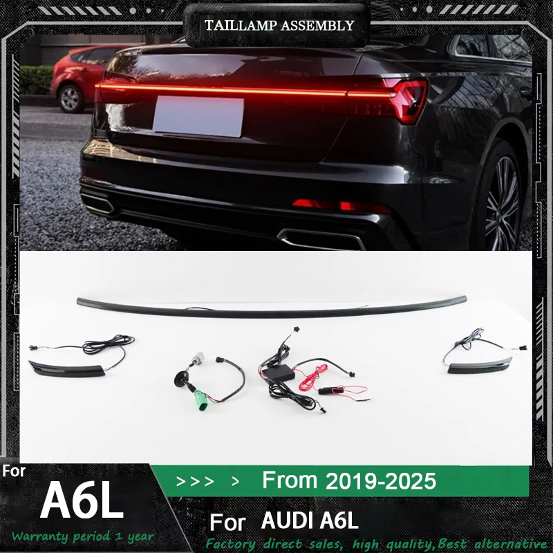 

For Audi A6 A6L c8 Through Tail Lights A6 2019-2025 Upgrade C8 Optical Guide LED Dynamic Flowing Light Tail Lamp Auto Accessory