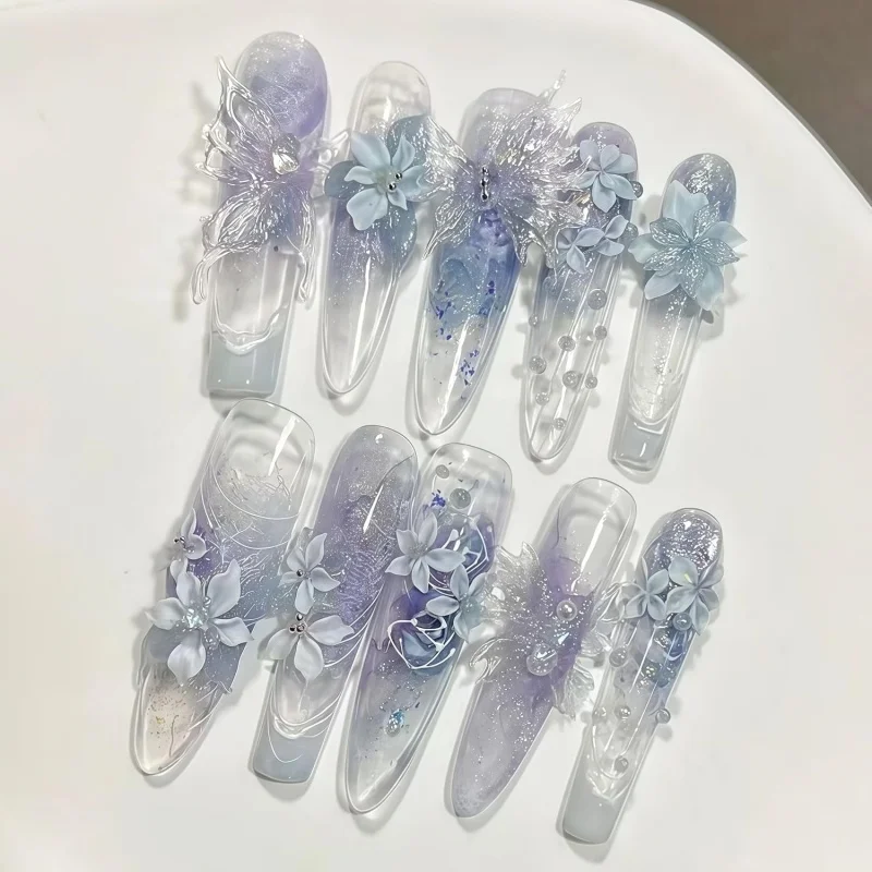 Formy do paznokci żelowych 3D w kształcie motyli i kwiatów, formy silikonowe do żywicy, płatki kwiatów, akcesoria, narzędzia do paznokci, stylizacja paznokci Grace.