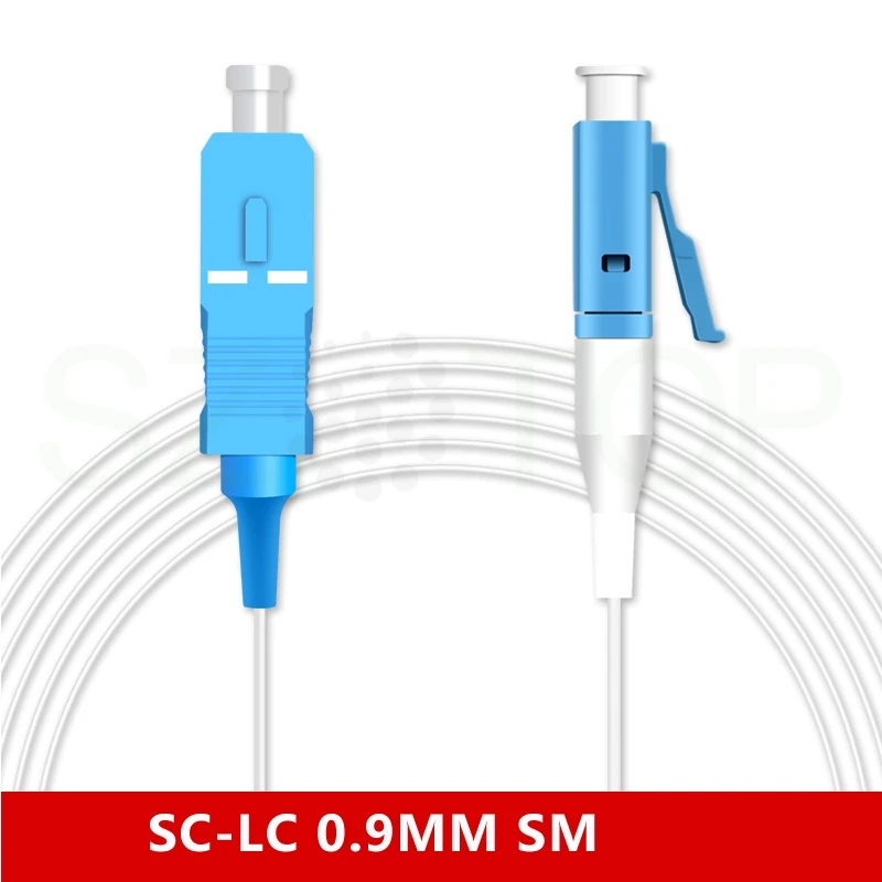 1M SM SX White 0.9mm Fiber Patch cord Single Mode Fiber Optic Cable Patch Cord LC SC FC ST UPC APC Jump Patchcord customized