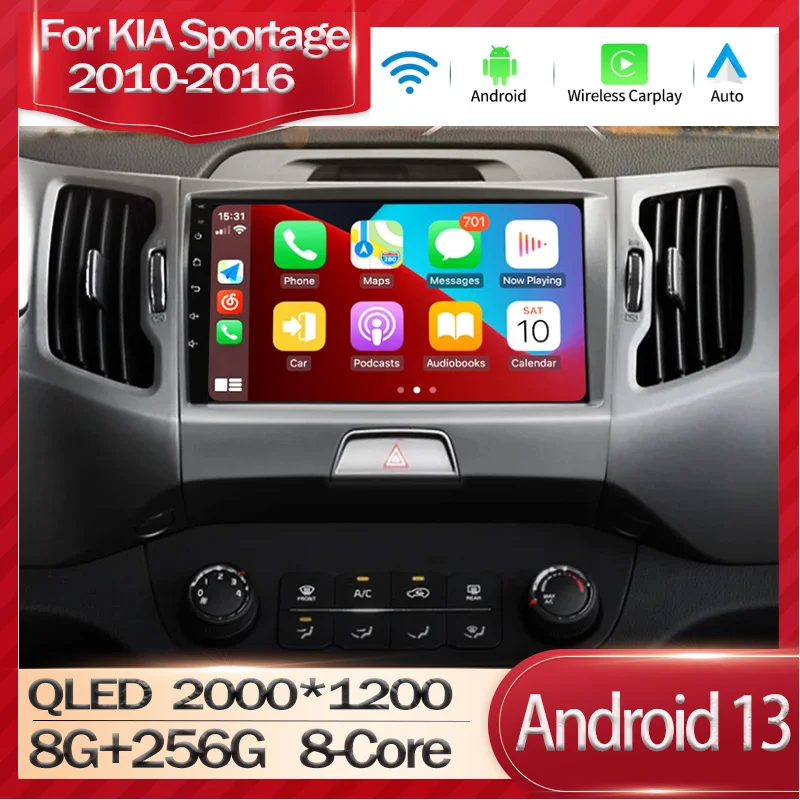 

Android 13 Car Radio For KIA Sportage 3 2010 -2016 Multimedia Video Player Navigation GPS Carplay Auto Stereo Head Unit FM WIFI