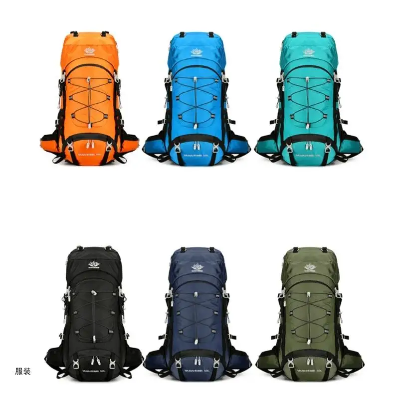 

D0UD Large Capacity Outdoor Hiking Camping Sports Backpack 60L Durable Climbing Rucksack for Women Men