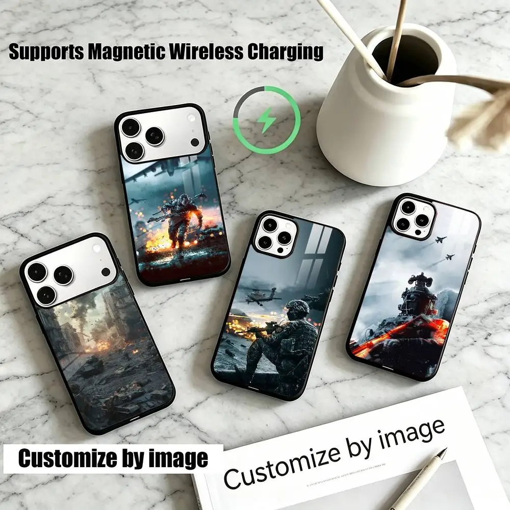 

B-BattlefieldS Game BF6 Phone Case For iPhone17,16,15,14,13,12,11 Plus,Pro Supports Magnetic Wireless Charging