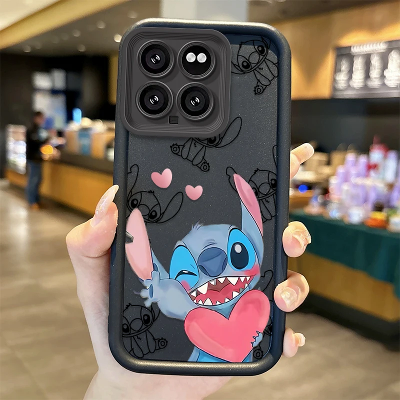 Cute Disney Stitch Couple Cartoon TPU Phone Case for XiaoMi 14 13 12 11T Pro 13 12 11 Lite Poco F6 F5 X5 X3 Pro Protective Cover