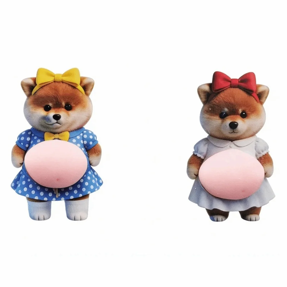 Chubby Shiba Inu 3D Shiba Inu Stickers Squeezable Dog Belly Sticker 3D Cute Puppy Sticker Adhesive Phone Case Decoration