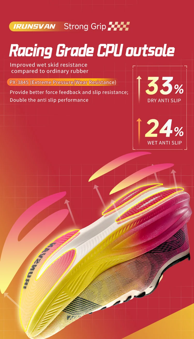 IRUNSVAN Volle Palm Nylon Carbon Platte Marathon Sportschuhe Männer 2024 Hohe Qualität Atmungsaktive Stabilität Gepolsterte Rebound – Detail 11