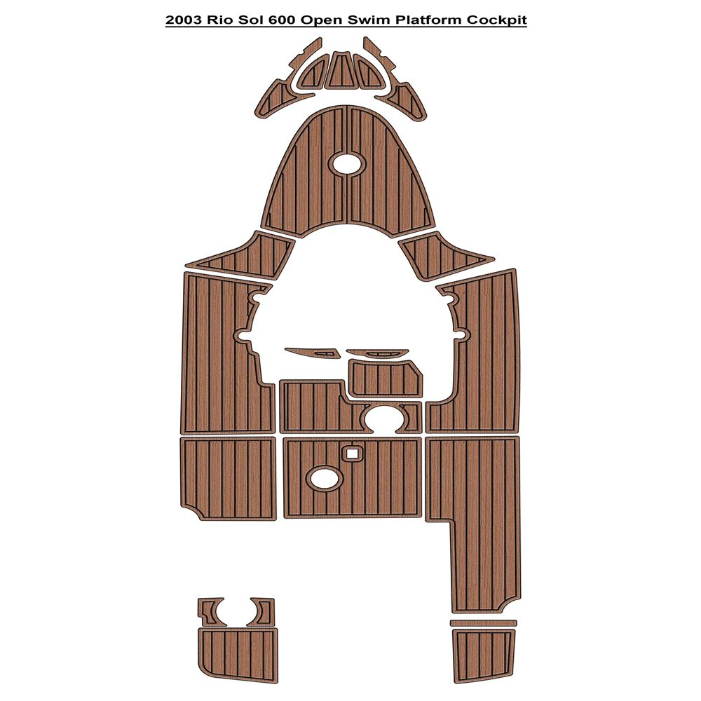 

2003 Rio Sol 600, открытая платформа для плавания, кокпита, лодка, пена EVA, напольный коврик из искусственного тикового дерева SeaDek, стиль Gatorstep, самоклеящийся dmd96dh