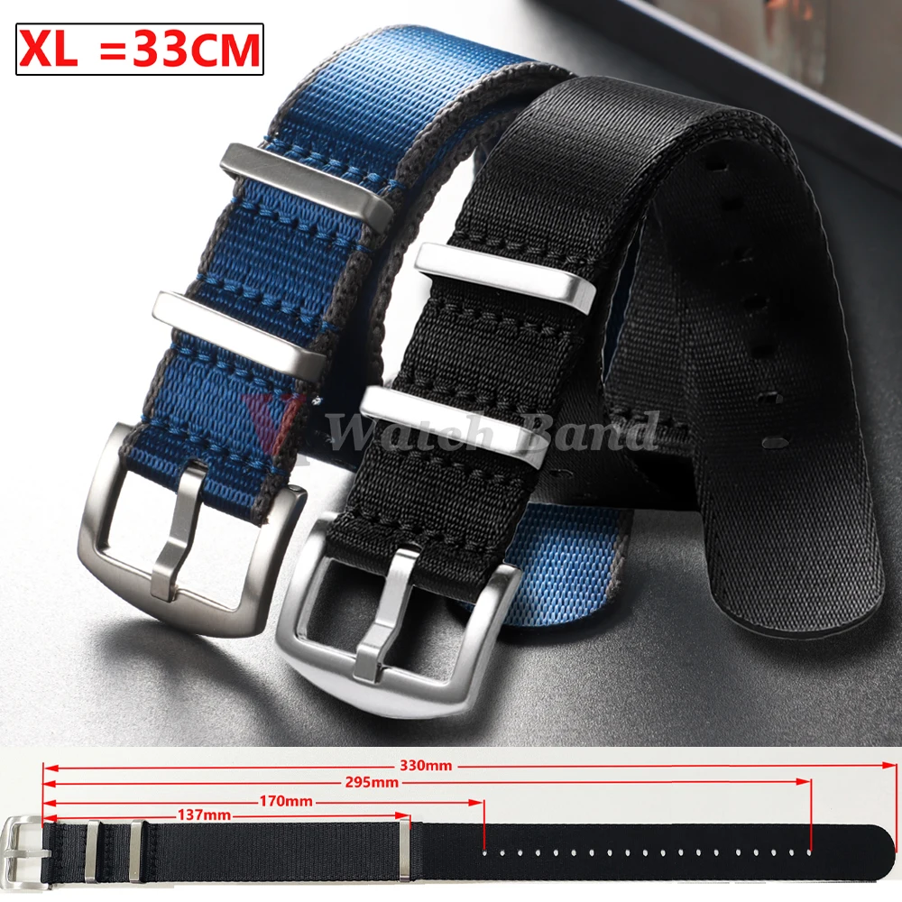 Neue XL Super Lange Größe 330mm Armband Nylon Armband 18mm 20mm 22mm Armband Zubehör für militär Uhr Band Armbänder