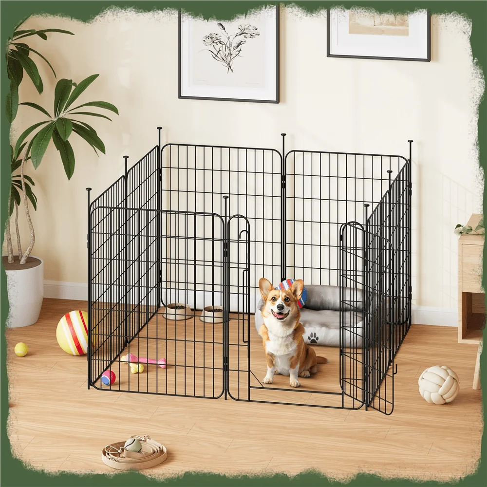 1PC Modern Foldable Dog Playpen Panels Pet Enclosure With Door For Small Dogs