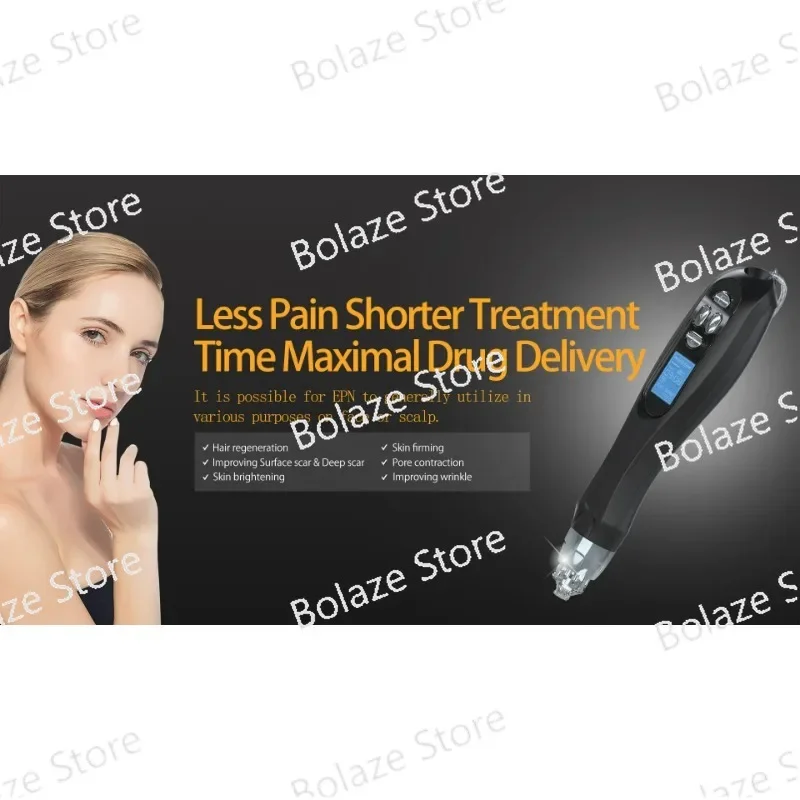 Electric automatic micro poking pen with LED light for skin rejuvenation treatment