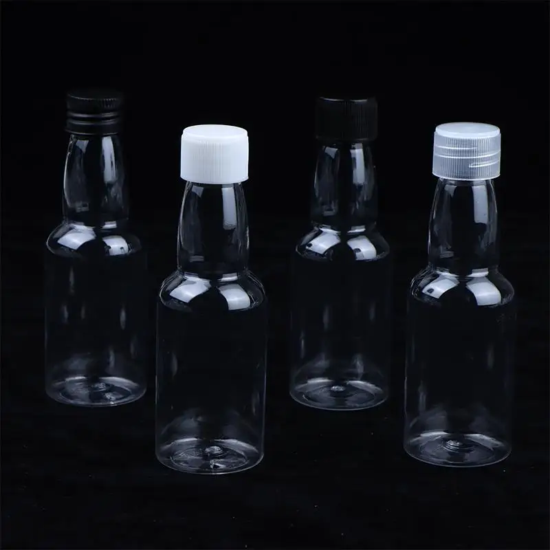 (BF06)10Pcs 50ML Portable Plastic Mini Liquor Bottle Juice Bottles Reusable Drink Container For Favors Weddings Parties Favors