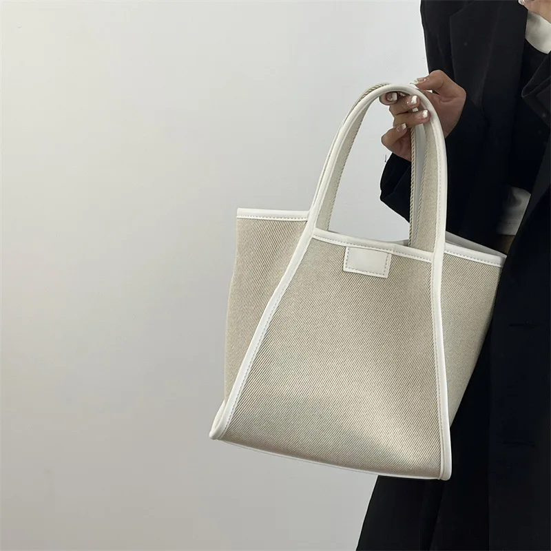 Canvas Bag, New Water Bucket Bag, Fashionable and Versatile, One Shoulder Art, Simple and Commuter Handheld Crossbody Bag