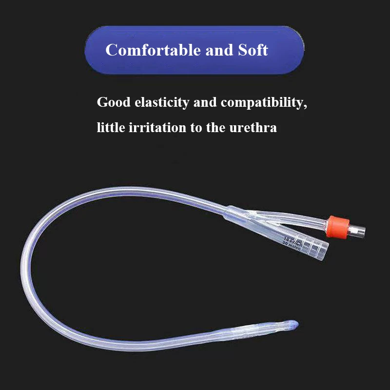 5Pcs 2 Way Disposable Medical Silicone Foley Urinary Catheter With Balloon Urethral Catheter for Incontinence Male Female