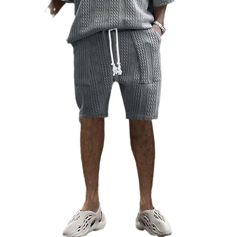 2024 Men's High Street INS Multi-Pocket Spring Summer Straight Leg Wide Waistband Sporty Casual Five-Quarter Shorts