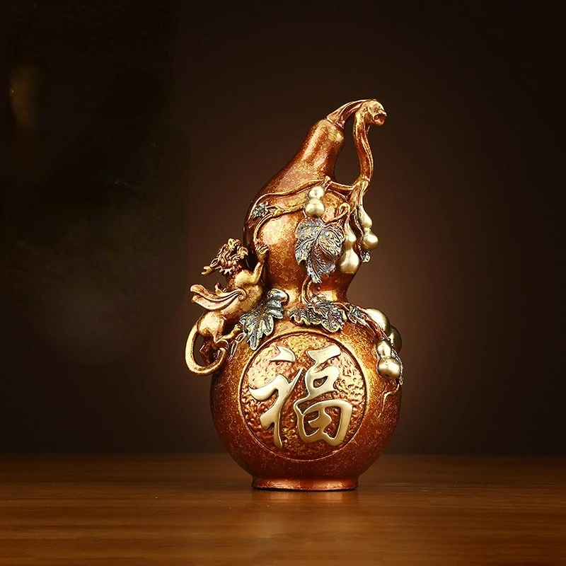 

Colored Copper Fulu Gourd Living Room Entrance Home Decoration Office Crafts Ornament