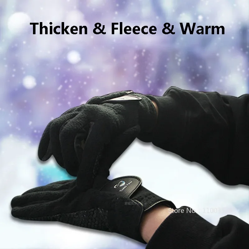 1 Pair Women Men Plush Anti-slip Granules Golf Gloves Unisex Thicken Keep Warm Sport Mittens Winter Soft Left Right Hand Gloves