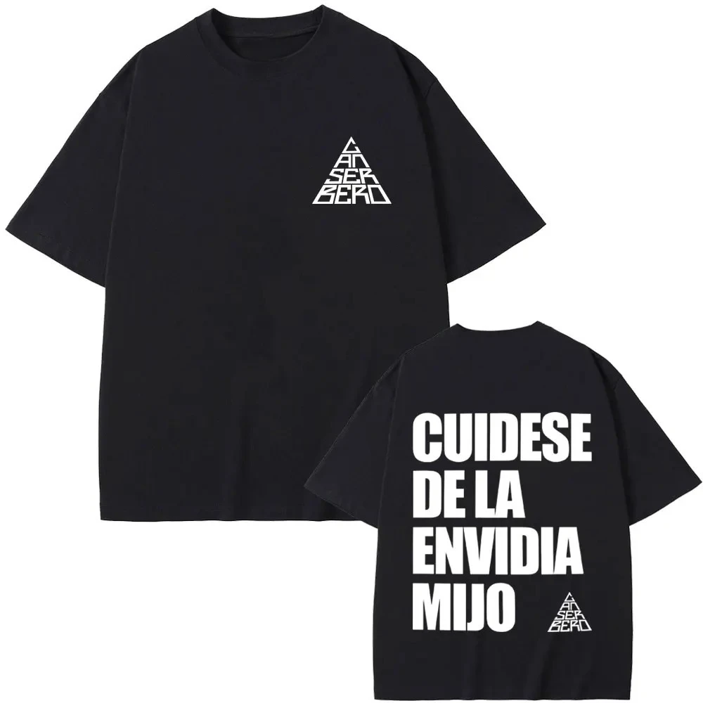 Camiseta Unisex de Moda Hip Hop Oversize de Algodón Vintage con Estampado de Rapper Canserbero Cuidarse Del Envidia Mijo - ¡Gran Venta!