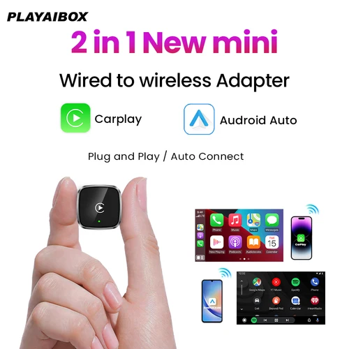 Adaptador inalámbrico Carplay Android Auto 2 en 1 Dongle inteligente 2025 5G WIFI para iphone teléfono Android para Volvo Benz MG Kia Chery VW