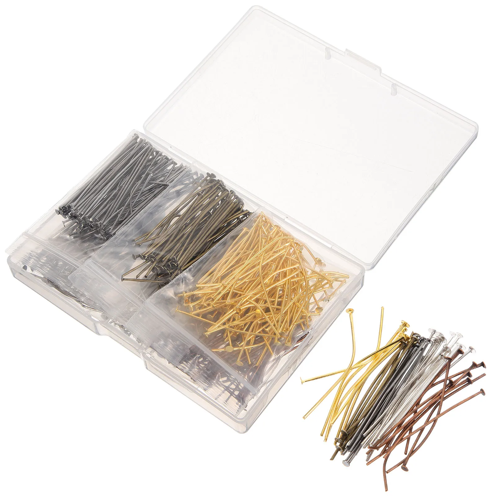

600 Pcs Pins Sturdy Metal DIY Handcraft Beaded Beading Thread Pins Needles Beads Threading Tools Jewelry Making Accessories
