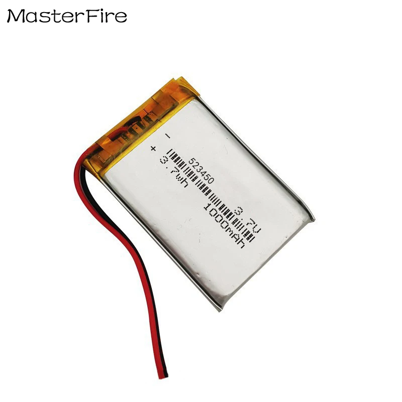 Bateria de polímero de lítio 523450 1000mah 3.7v, 4 unidades, para alto-falante bluetooth relógio inteligente luz led baterias recarregáveis de polímero de lítio