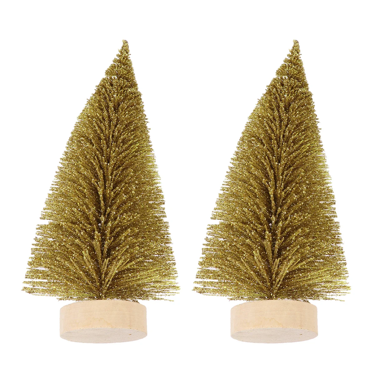 2 PCS Christmas Table Ornament Snow Tree Miniature Ornaments Centerpiece Decorations Model Desktop for Party