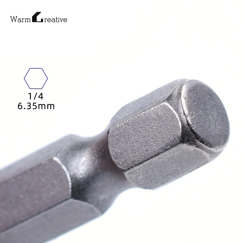 Soquete resistente ao impacto para broca elétrica manual, Soquete hexagonal com magnético, Chave hexagonal, 7mm a 19mm, 65mm de comprimento