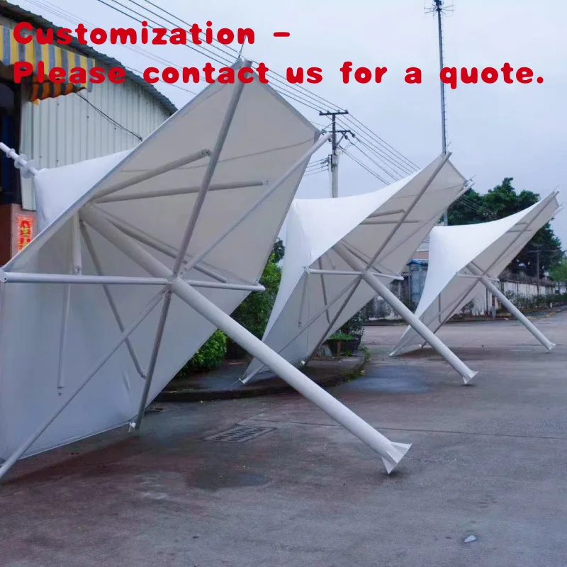 

custom.Heavy Outdoor Anti-Wind Stainless-Steel Membrane Structure Aluminum Frame with Polyester Sail Material