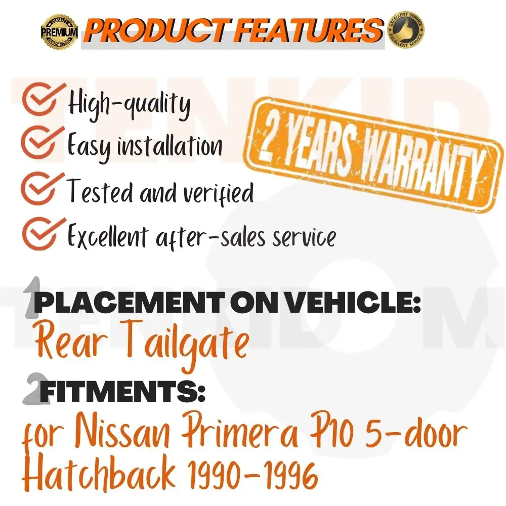 Lift Supports for Nissan Primera P10 5-door Hatchback 1990-1996 Tailgate Dampers Shocks Springs Arm Props Shocks