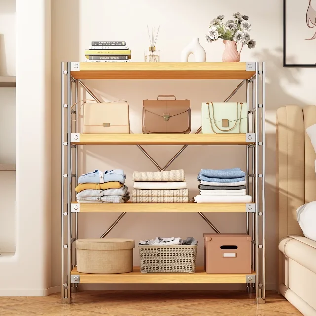 Japanese-style floor-to-ceiling shelves, bedroom storage racks multi-layer storage household simple living room