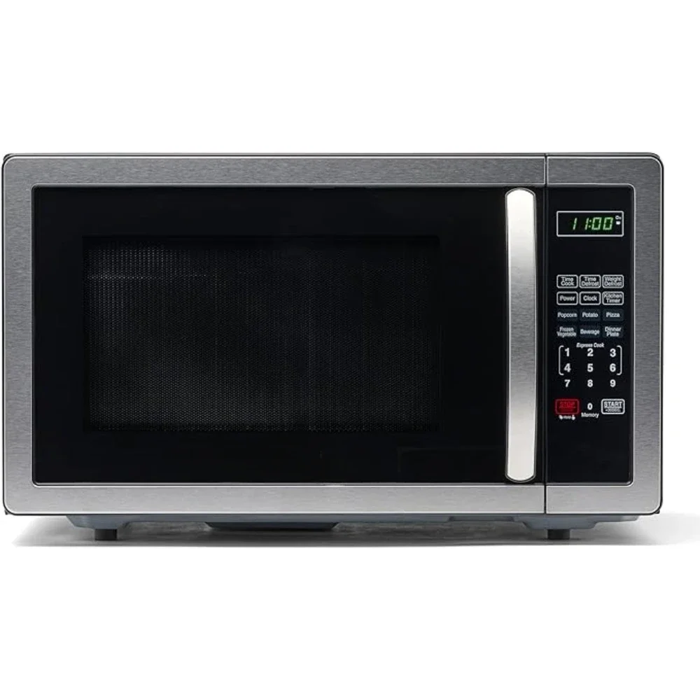 

Microwave Ovens,1.1 Cu Ft, Microwave Oven with LED Lighting and Child Lock, Easy Clean Grey Interior, Microwave Ovens