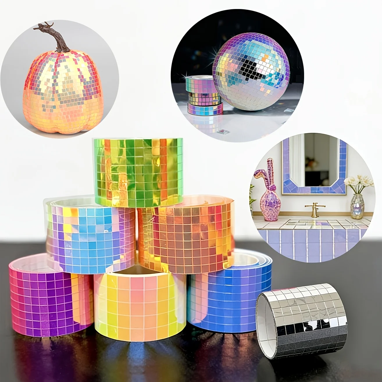 Autocollants miroir en verre créatifs DIY 4x100cm, mosaïque en verre autocollante, autocollants miroir muraux 3D, décoration murale en miroir