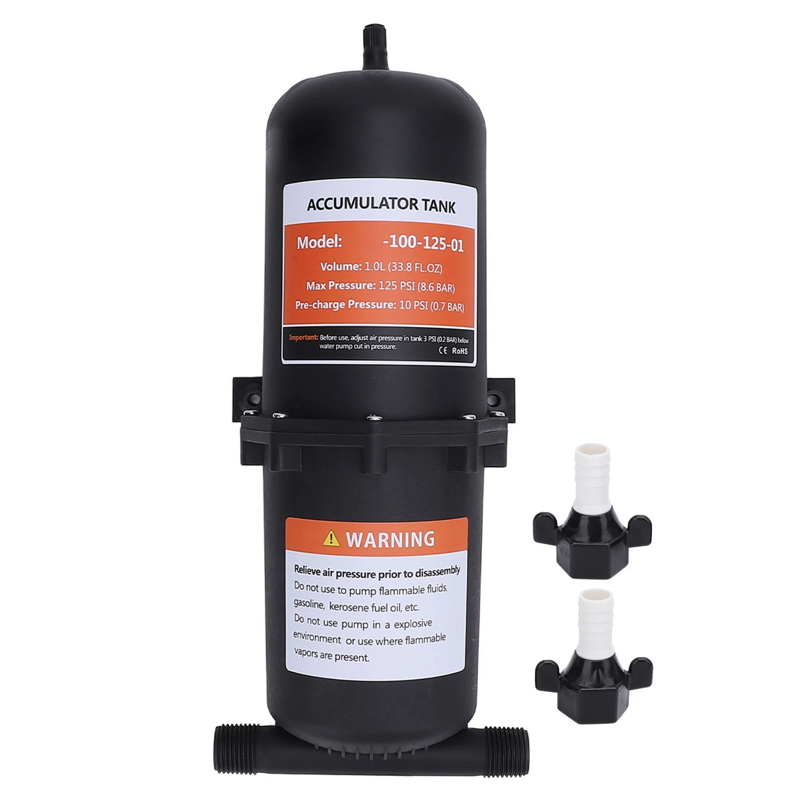 

1L Constant Pressure Tank 1/2 MNPT Port Pre Pressurized Accumulator Tank for Boat Travel Trailer Maximum 125PSI
